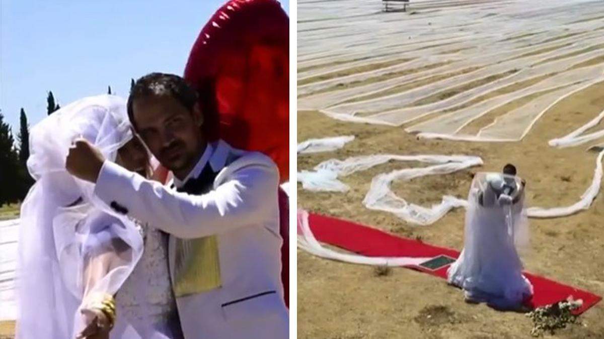 692 метра фаты: невеста удивила мир своим свадебным платьем