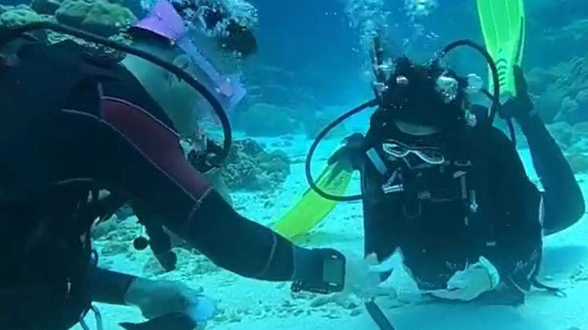 Парень удивил любимую предложением на дне океана: невероятное видео