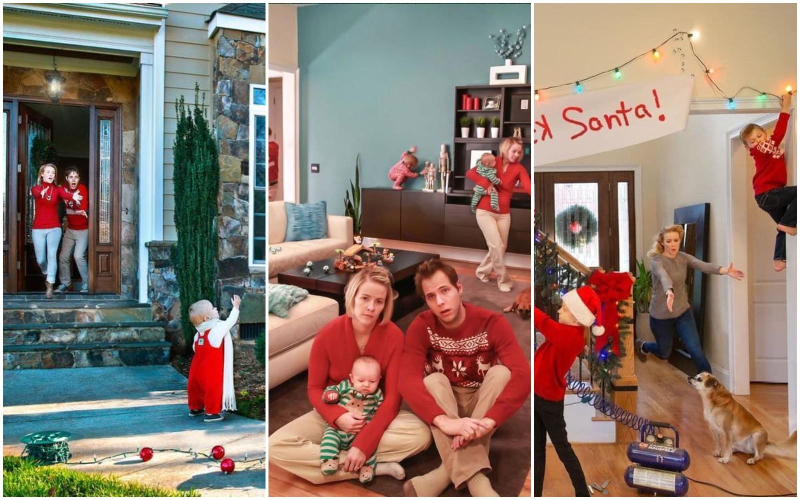 Безумные рождественские открытки: семья 7 лет показывает"реальную жизнь" с детьми на открытках