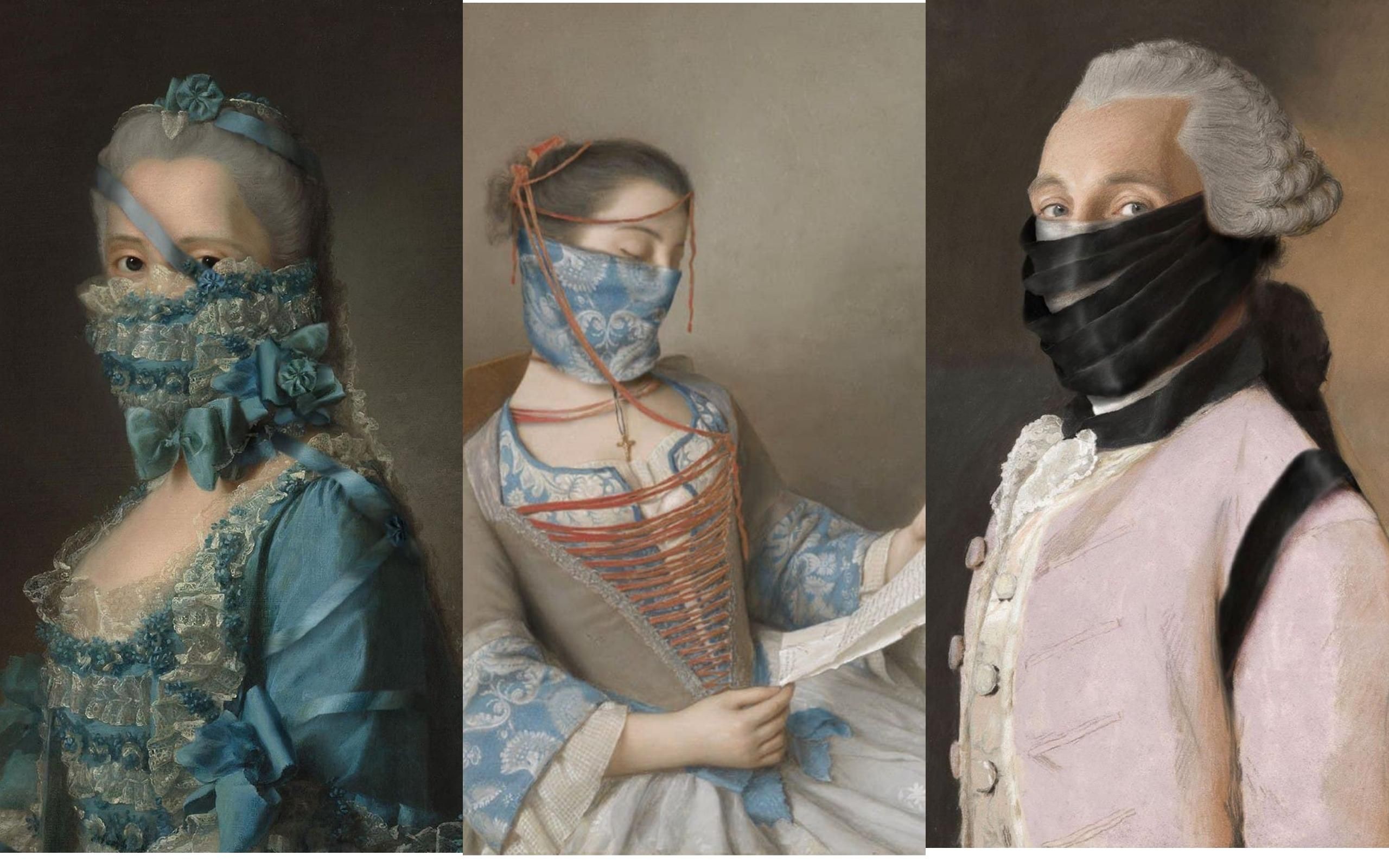 В стиле пандемии: художник дополняет старинные портреты стильными масками
