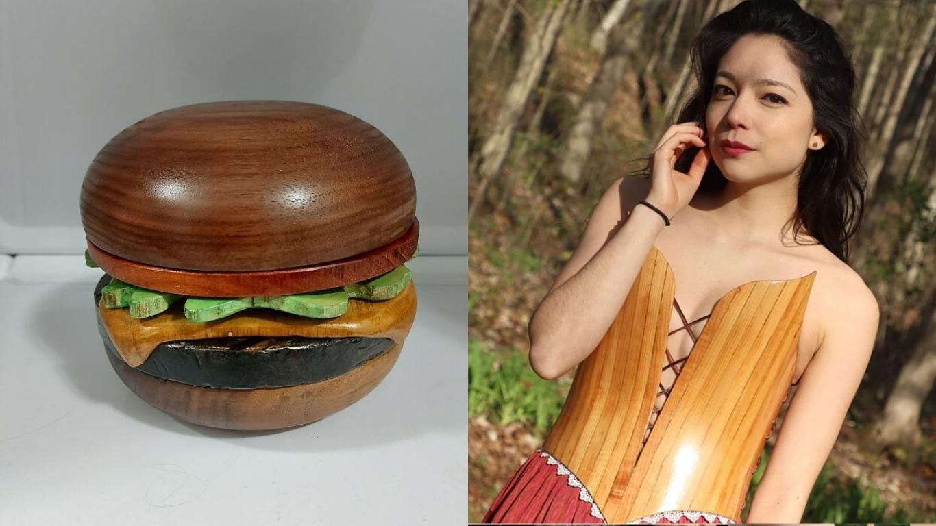 Деревянное платье, бургер, бар для белки: крутые вещи, которые люди делают из дерева - 30 фото