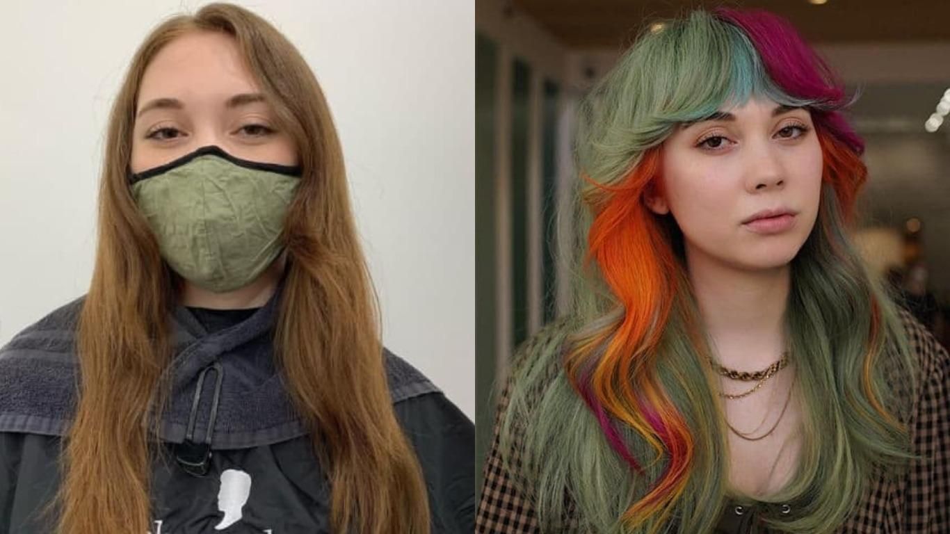 Женщины покрасили волосы в сказочные цвета