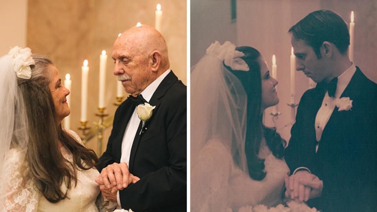Пара воссоздала свадебную фотосессию на 50 годовщину брака: фото