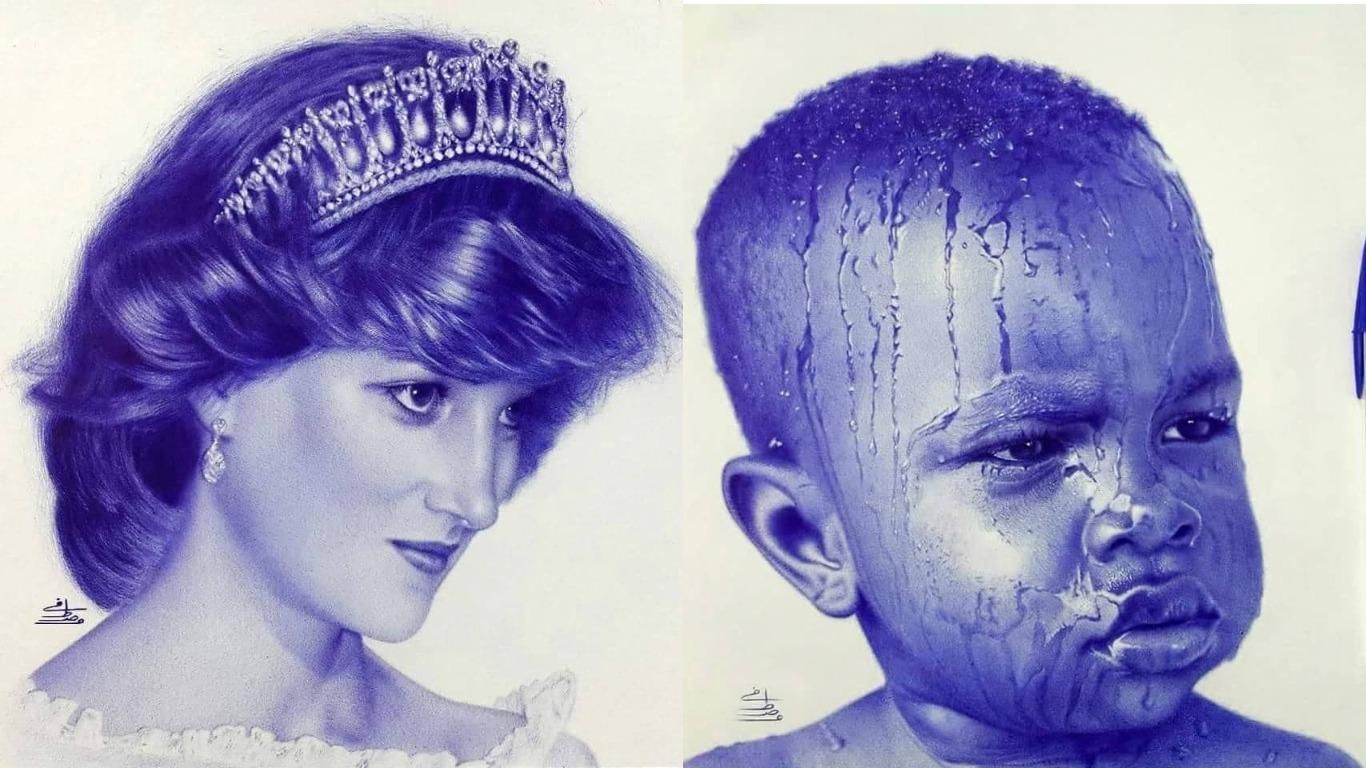 Реалистичные портреты обычной ручкой Реалистичные портреты обычной ручкой