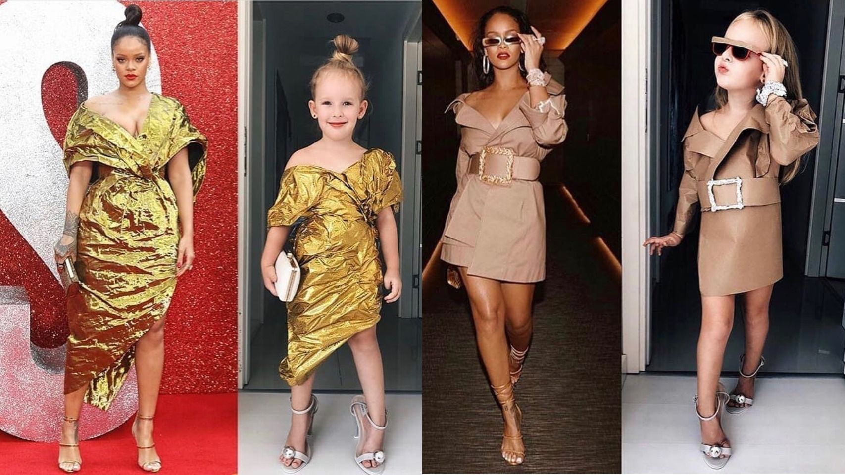 Дівчинка повторює образи зірок з червоної доріжки Дівчинка повторює образи зірок з червоної доріжки