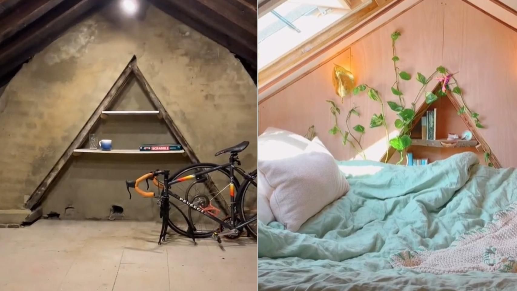 Девушка превратила старый чердак в комнату мечты Девушка превратила старый чердак в комнату мечты