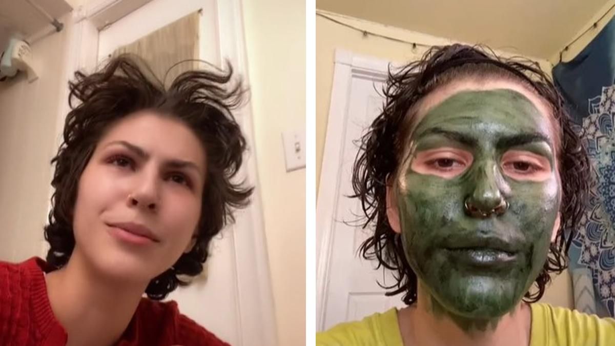 Дівчина позеленіла через маску для обличчя: вона збиралась на співбесіду