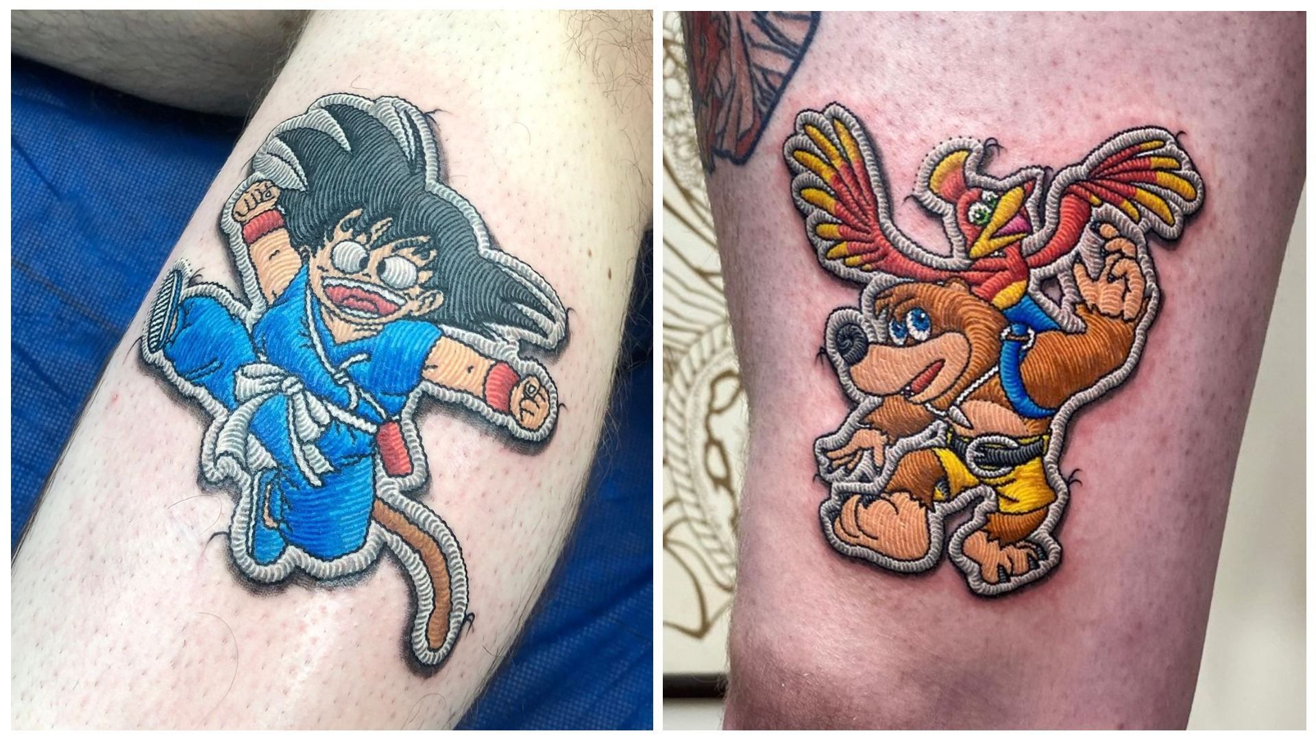 Мастер бодиарта создает тату, похожие на нашивки Мастер бодиарта создает тату, похожие на нашивки