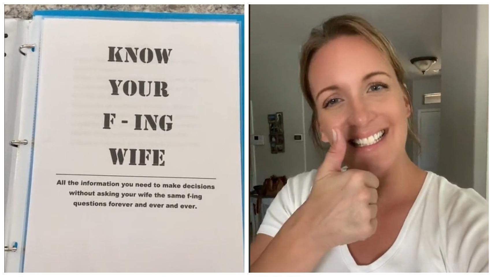 Жінка написала своєму чоловіку "довідник по дружині" Жінка написала своєму чоловіку "довідник по дружині"