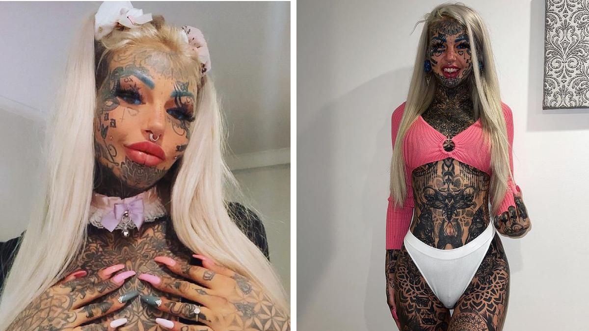 Дівчина покрила 98% свого тіла татуюваннями: як вона виглядає