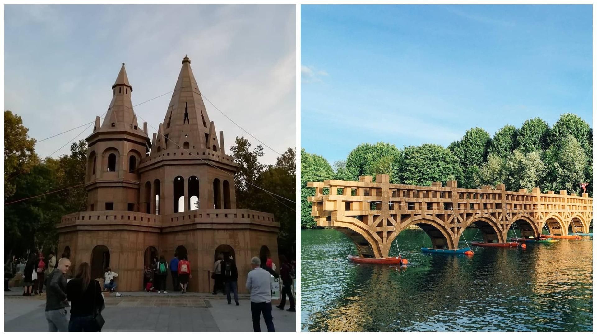 Художник робить картонні споруди, щоб через добу зруйнувати їх Художник робить картонні споруди, щоб через добу зруйнувати їх