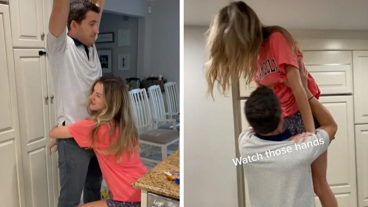 Грайливий танець чоловіка та няні обурив людей: дружина весь час була поруч Грайливий танець чоловіка та няні обурив людей: дружина весь час була поруч