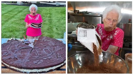 95-летняя бабушка испекла самое большое в мире Орео: фото печенья-рекордсмена
