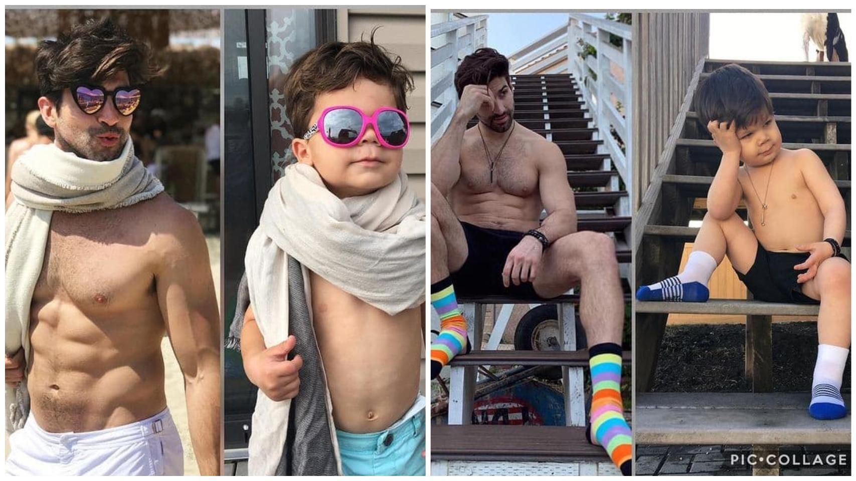 Малюк тролить свого дядька: він кумедно пародіює його модельні фото - Life Малюк тролить свого дядька: він кумедно пародіює його модельні фото - Life