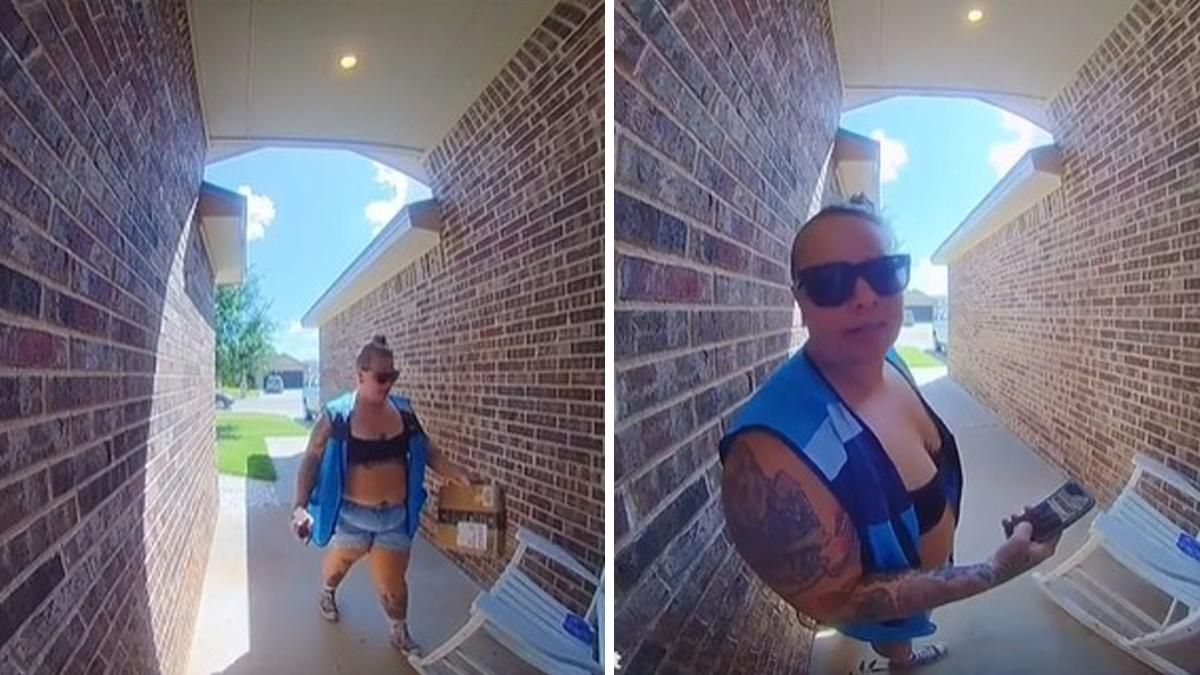 Курьер поразила клиентку своим поведением: она пела перед входной дверью Курьер поразила клиентку своим поведением: она пела перед входной дверью