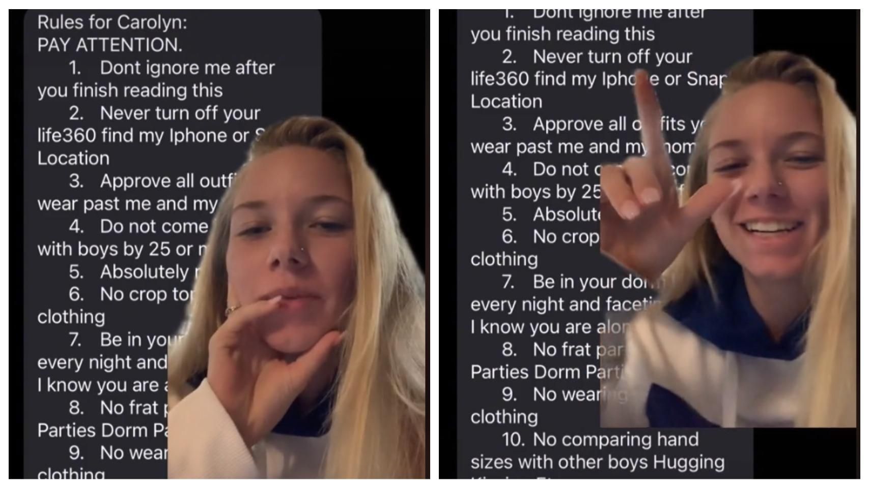 Дівчина показала божевільні правила, які їй надсилав колишній: про що він просив - Life Дівчина показала божевільні правила, які їй надсилав колишній: про що він просив - Life