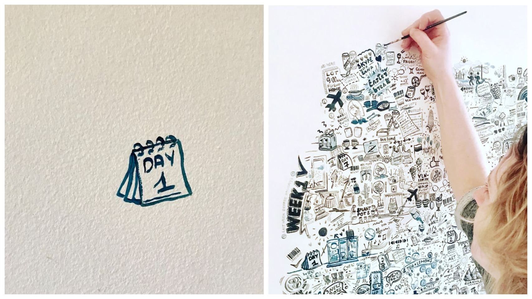 Девушка 113 дней каждый вечер рисовала на стене квартиры: результаты крутого челленджа - Life