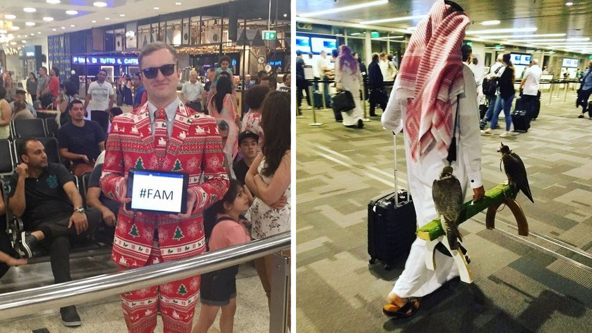 10 чудаков, которые насмешили людей в аэропортах: забавные фото