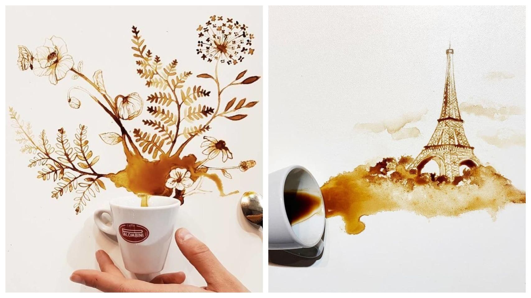 Разливает кофе и превращает это в искусство: креативные картины итальянской художницы - Life