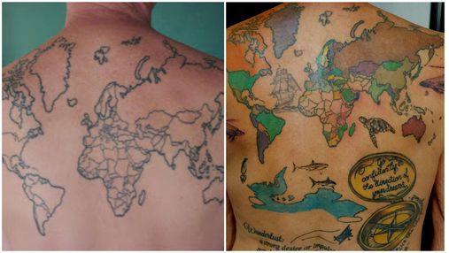 Весь мир на спине: пенсионер делает тату каждой страны, которую он посетил