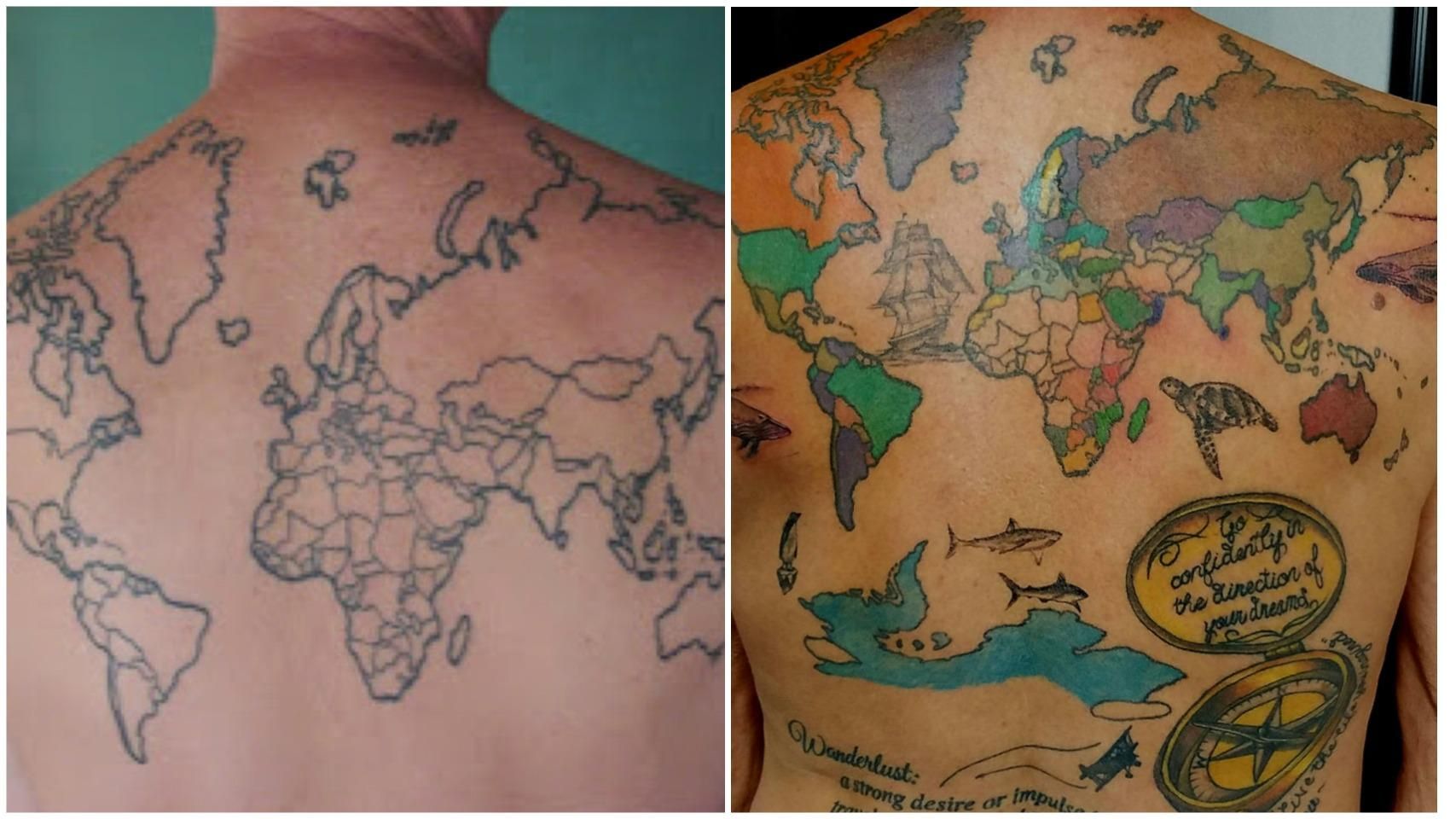 Весь мир на спине: пенсионер делает тату каждой страны, которую он посетил - Life