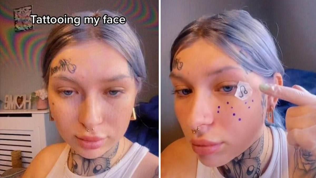 Девушка сделала временное тату на лице: она не может от него избавиться