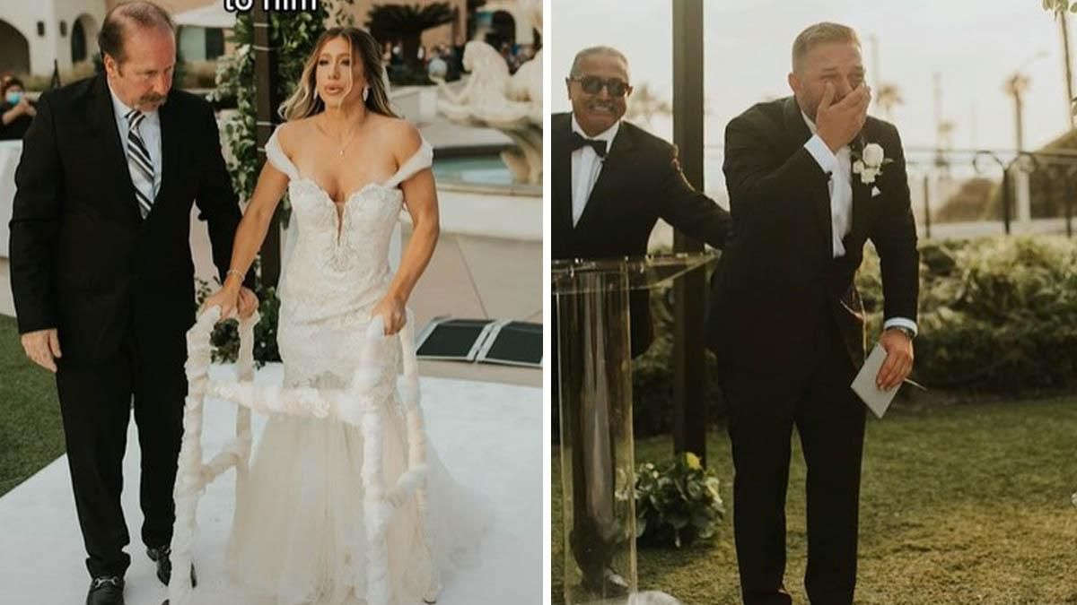 Невеста внезапно встала с инвалидной коляски на свадьбе: гости не сдерживали слез Невеста внезапно встала с инвалидной коляски на свадьбе: гости не сдерживали слез