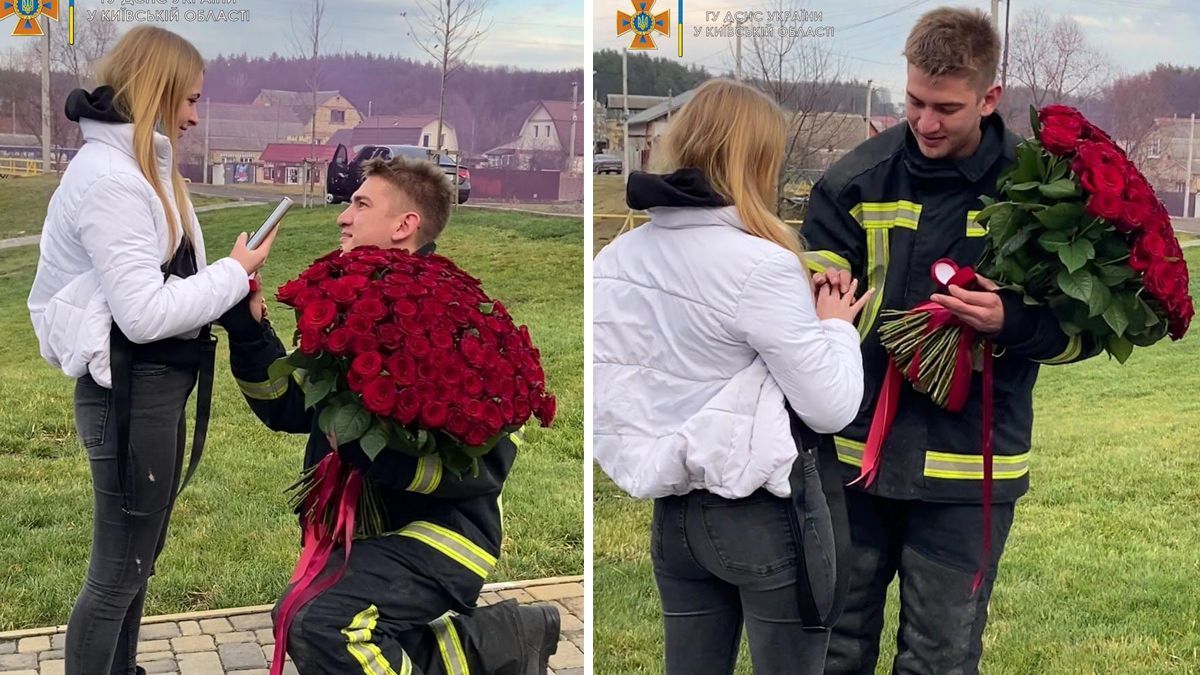 Спасатель сделал оригинальное предложение любимой: трогательное видео Спасатель сделал оригинальное предложение любимой: трогательное видео