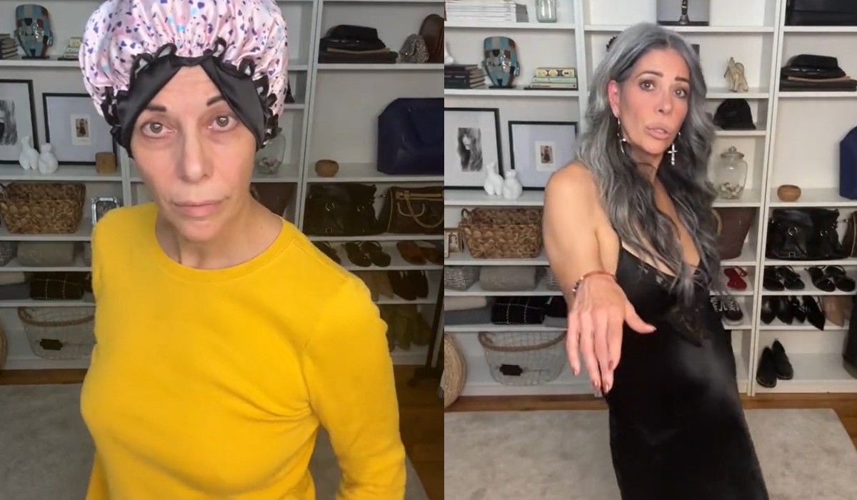 Женщина не стесняется своей седины, а наоборот гордится ею Женщина не стесняется своей седины, а наоборот гордится ею