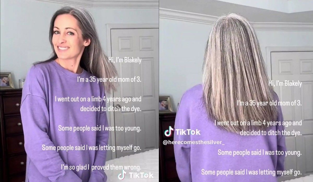 Жінка перестала фарбувати своє волосся у 31 рік