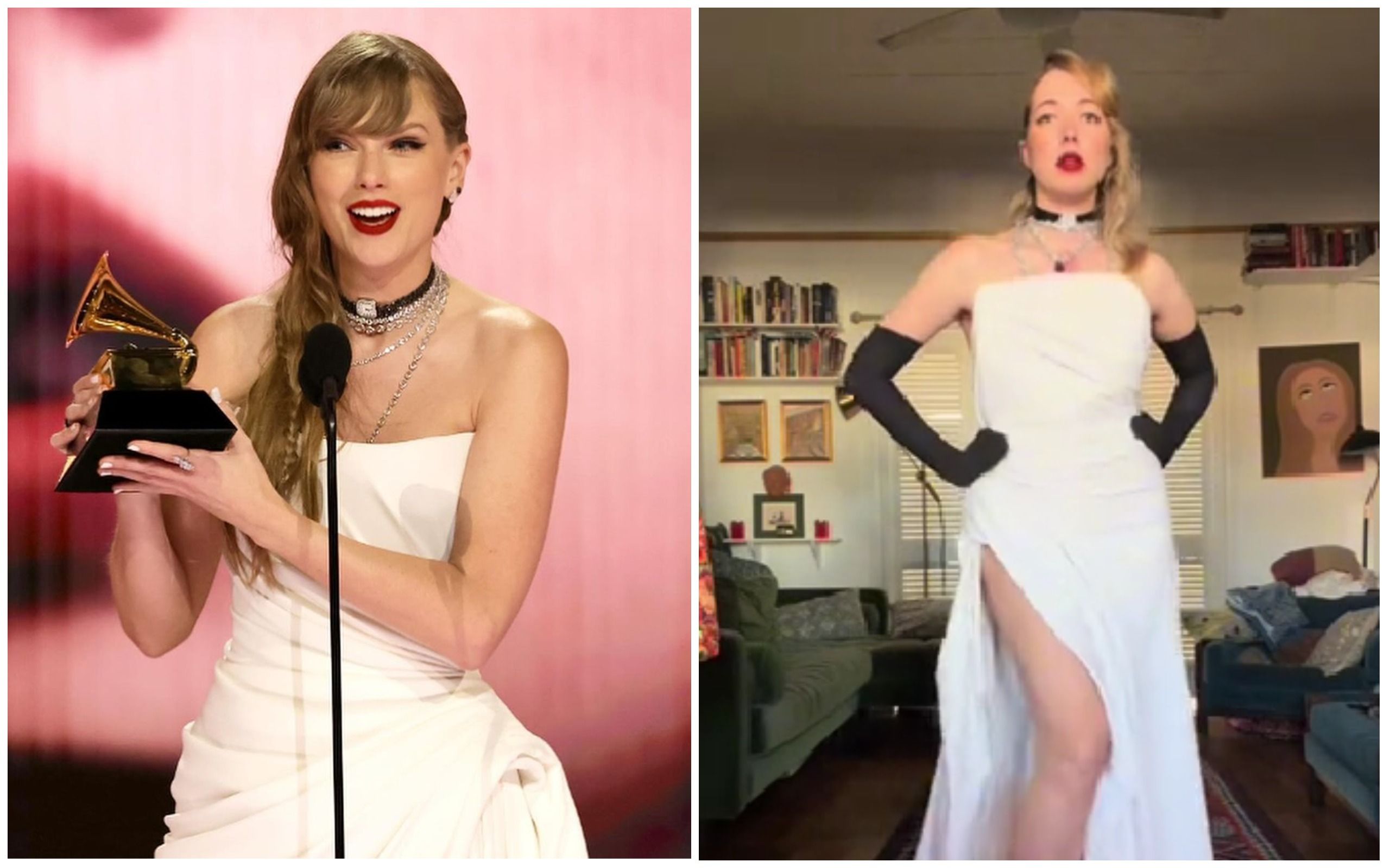 Женщина повторила образ Тейлор Свифт для Grammy Женщина повторила образ Тейлор Свифт для Grammy