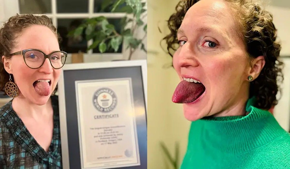 У женщины самый большой язык в мире У женщины самый большой язык в мире