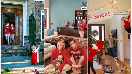 Шалені різдвяні листівки: родина вже 7 років зображає "реальне життя" з дітьми на листівках